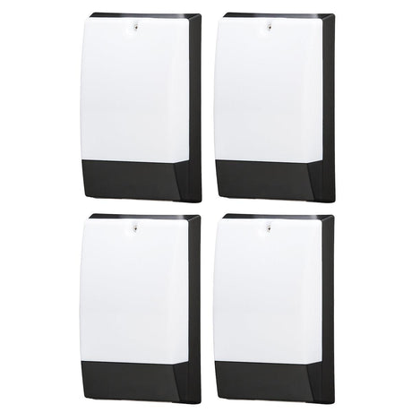 10"H Outdoor LED Wallpack Dusk to Dawn Wall Light, Low Profile Black Finish, White Shade