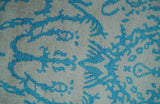 10x14 Hand Knotted Beige and Blue Modern Contemporary Bamboo Silk Area Rug