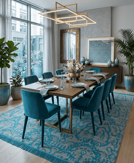 10x14 Hand Knotted Beige and Blue Modern Contemporary Bamboo Silk Area Rug