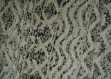 10x14 Hand Knotted Ivory and Black Modern Contemporary Southwestern Recycled Silk Area Rug