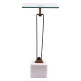 11" Modern Martini Table with White Marble-Parc Decor