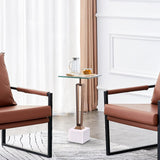 11" Modern Martini Table with White Marble-Parc Decor