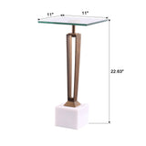 11" Modern Martini Table with White Marble-Parc Decor