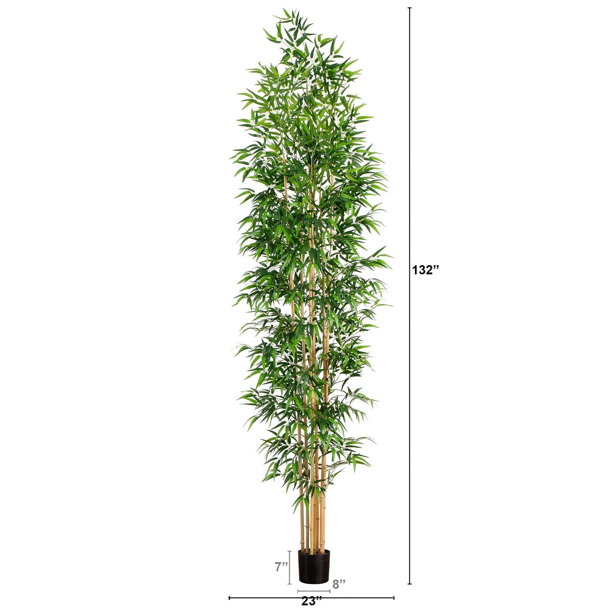 11’ Artificial Bamboo Tree with Real Bamboo Trunks-Tree-Parc Decor