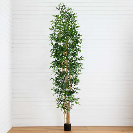 11’ Artificial Bamboo Tree with Real Bamboo Trunks-Tree-Parc Decor
