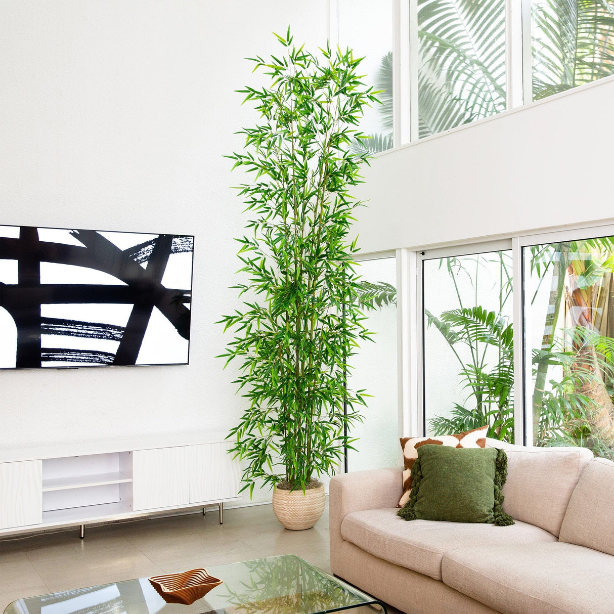 11’ Artificial Green Bamboo Tree-Tree-Parc Decor
