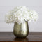 11” Artificial Hydrangea Arrangement in Gold Metal Vase-Arrangement-Parc Decor