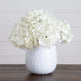 11” Artificial Hydrangea Arrangement in White Metal Vase-Arrangement-Parc Decor