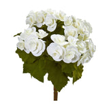 11” Begonia Bush Artificial Flower (Set of 4)-Stem-Parc Decor