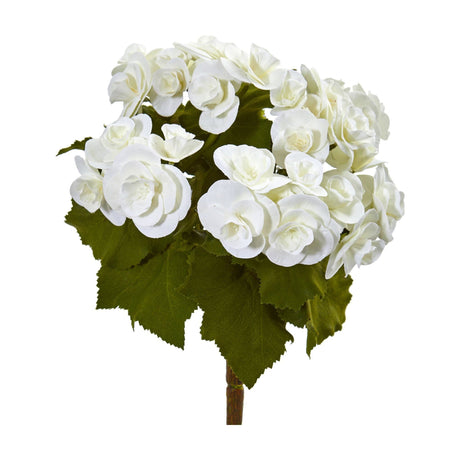 11” Begonia Bush Artificial Flower (Set of 4)-Stem-Parc Decor