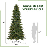 11’ Belgium Fir “Natural Look” Artificial Christmas Tree with 1250 Clear LED Lights and 4222 Bendable Branches-Christmas Tree-Parc Decor