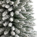 11’ Flocked Pencil Artificial Christmas Tree with 850 Clear Lights and 1435 Bendable Branches-Christmas Tree-Parc Decor