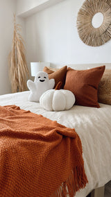 11” Jumbo Sherpa Ivory Pumpkin Pillow