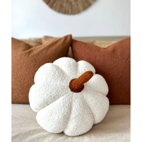 11” Jumbo Sherpa Ivory Pumpkin Pillow