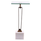 11" Modern Martini Table with White Marble