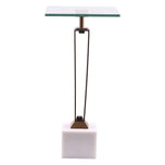 11" Modern Martini Table with White Marble