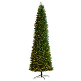 11’ Slim Green Mountain Pine Christmas Tree with 950 Clear LED Lights and 2836 Bendable Branches-Christmas Tree-Parc Decor