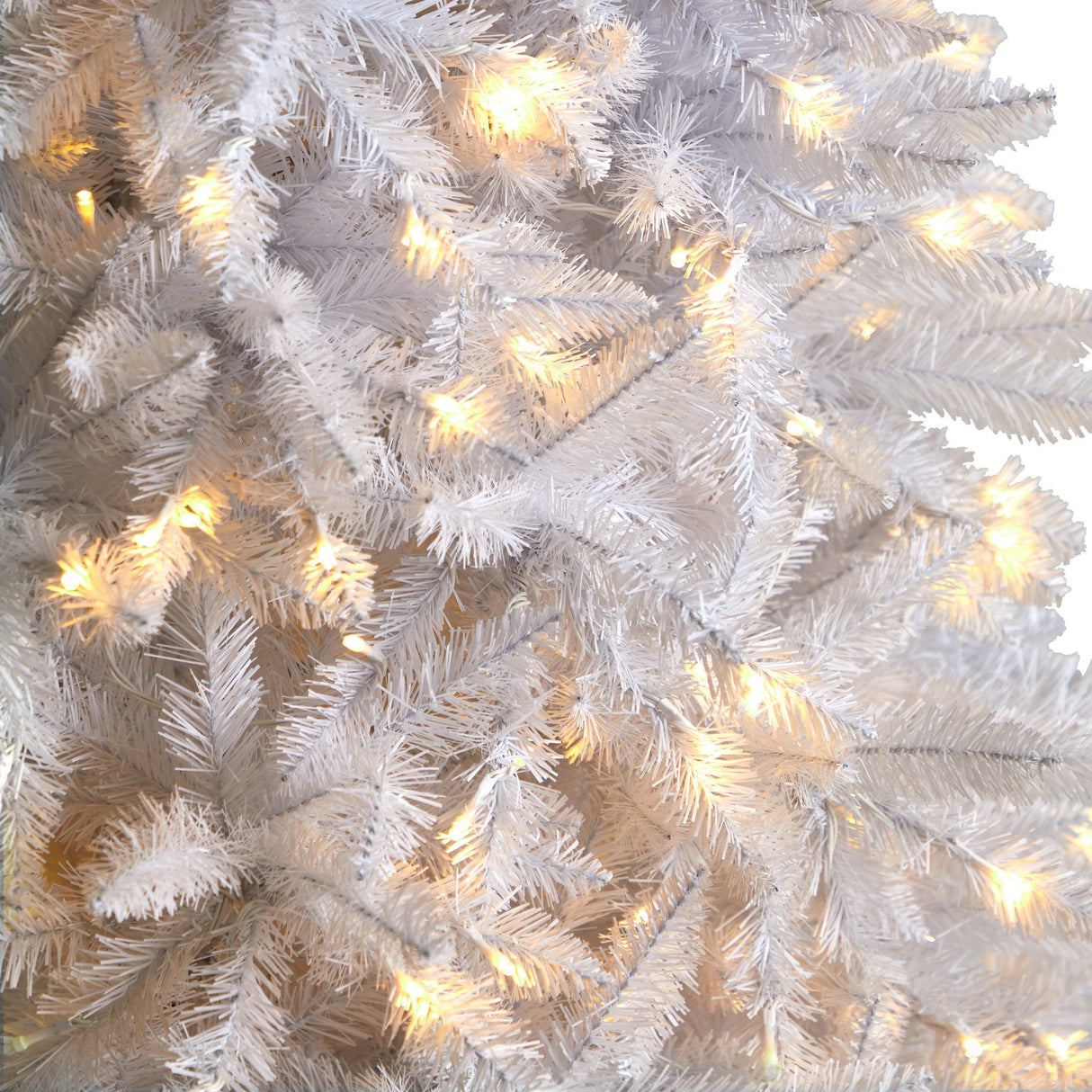 11’ Slim White Artificial Christmas Tree with 950 Warm White LED Lights and 2836 Bendable Branches-Christmas Tree-Parc Decor