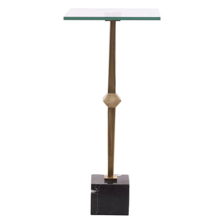 11" Square Side Table with Marble Base