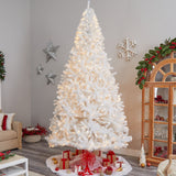 11' White Artificial Christmas Tree with 2720 Bendable Branches and 1000 LED Lights-Christmas Tree-Parc Decor