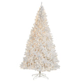 11' White Artificial Christmas Tree with 2720 Bendable Branches and 1000 LED Lights-Christmas Tree-Parc Decor