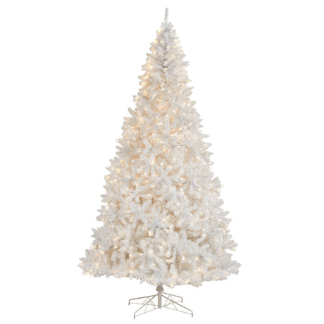 11' White Artificial Christmas Tree with 2720 Bendable Branches and 1000 LED Lights-Christmas Tree-Parc Decor