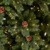 11’ White Mountain Pine Artificial Christmas Tree with 1050 Clear LED Lights, Pine Cones and 2395 Bendable Branches-Christmas Tree-Parc Decor