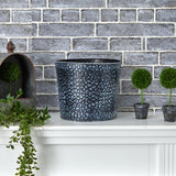 11.5” Embossed Tin Bucket with Pebble Pattern-Planter-Parc Decor