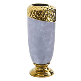 11.5” Regal Stone Vase with Gold Accents-Vase-Parc Decor
