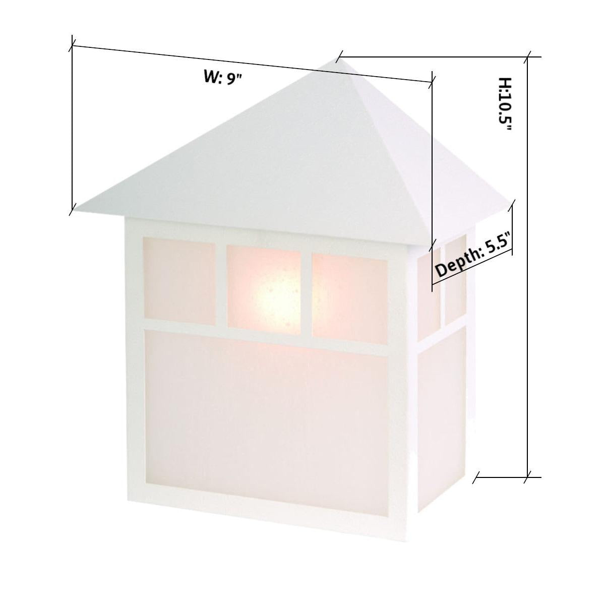 11"H Artisan 1-Light Textured White Pocket Outdoor Wall Light