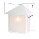 11"H Artisan 1-Light Textured White Pocket Outdoor Wall Light