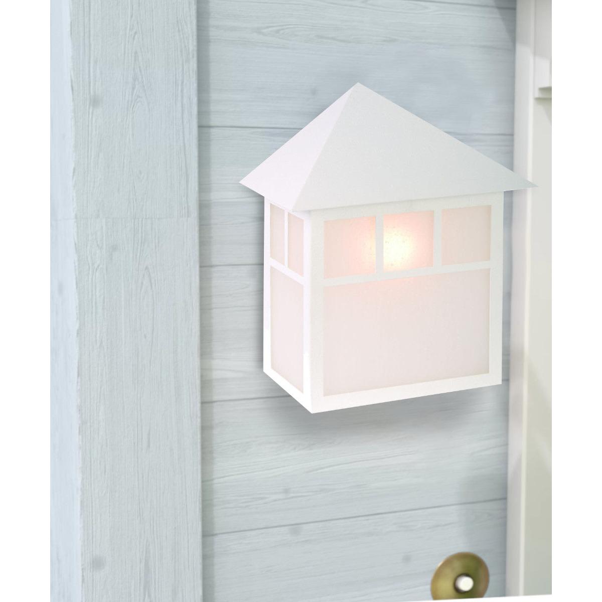 11"H Artisan 1-Light Textured White Pocket Outdoor Wall Light