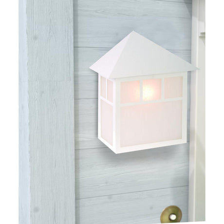 11"H Artisan 1-Light Textured White Pocket Outdoor Wall Light-Parc Decor