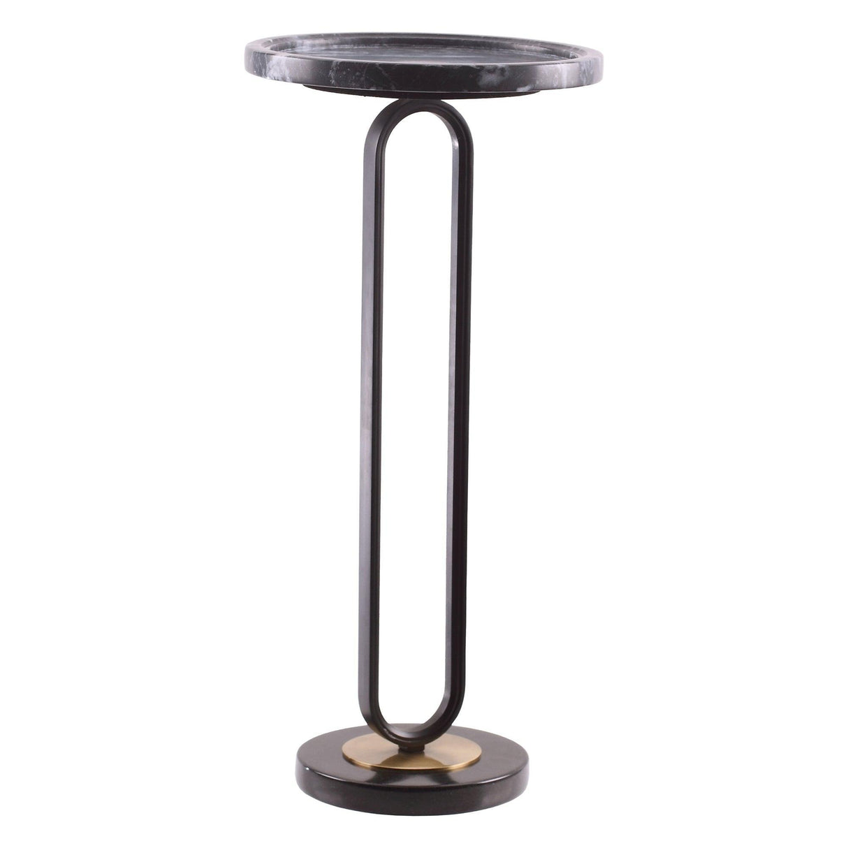 12" Black Round Side Table-Parc Decor
