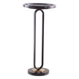 12" Black Round Side Table-Parc Decor