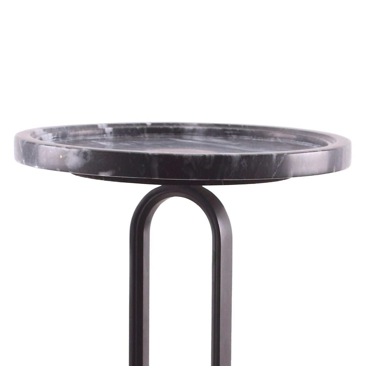 12" Black Round Side Table-Parc Decor