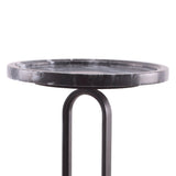 12" Black Round Side Table-Parc Decor