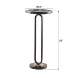 12" Black Round Side Table-Parc Decor