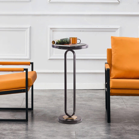 12" Black Round Side Table-Parc Decor