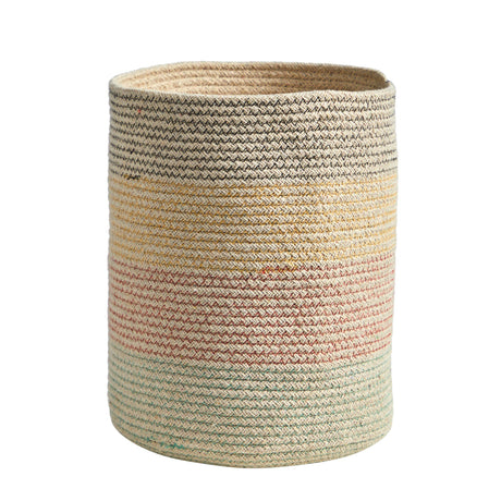 12” Handmade Natural Cotton Multicolored Woven Planter-Parc Decor