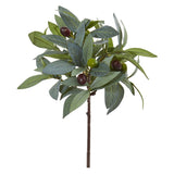 12” Olive Branch Artificial Plant with Berries (Set of 12)-Parc Decor