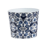 12” Oriental Blue and White Classic Round Metal Planter-Parc Decor