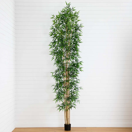 12’ Artificial Bamboo Tree with Real Bamboo Trunks-Tree-Parc Decor