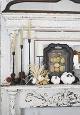 12” Autumn Harvest and Pumpkin Fall Candle Holder-Candelabrum-Parc Decor