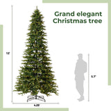 12’ Belgium Fir “Natural Look” Artificial Christmas Tree with 1500 Clear LED Lights and 4962 Bendable Branches-Christmas Tree-Parc Decor