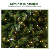 12’ Belgium Fir “Natural Look” Artificial Christmas Tree with 1500 Clear LED Lights and 4962 Bendable Branches-Christmas Tree-Parc Decor