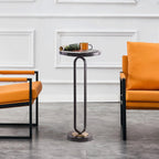 12" Black Round Side Table
