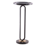 12" Black Round Side Table
