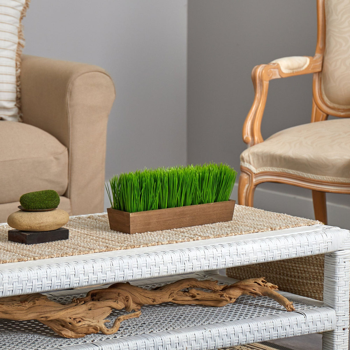 12” Grass Artificial Plant in Decorative Planter-Plant in Planter-Parc Decor