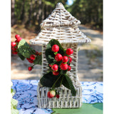 12 Large White Rattan Pagodas – Handmade-Other Table Decoration-Parc Decor